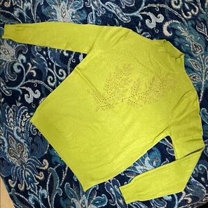 Lime Green Women's Embellished Sweater